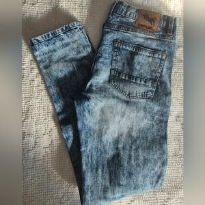 Mens Refuel Acid Wash Jeans Size 30x32